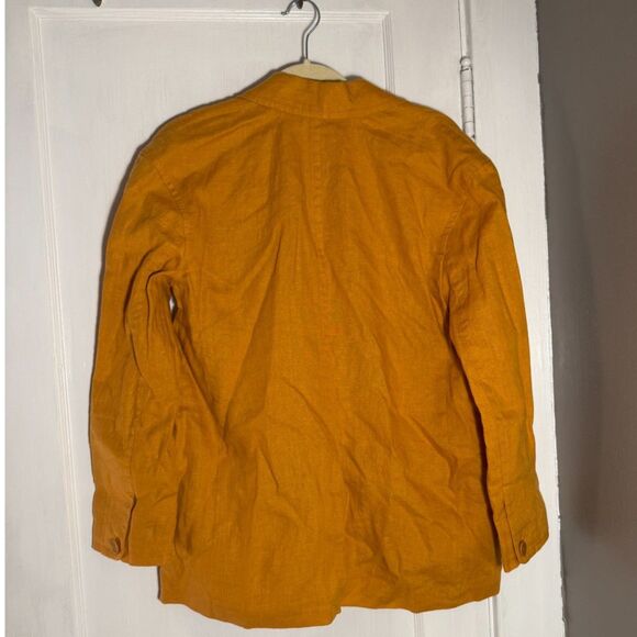 Madewell Orange Linen Oversized Double Breasted Blazer NWT Size Small - Picture 5 of 9